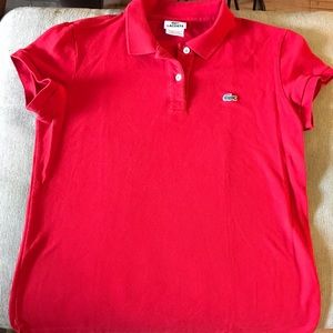 Lacoste Short sleeved polo Red Size 42